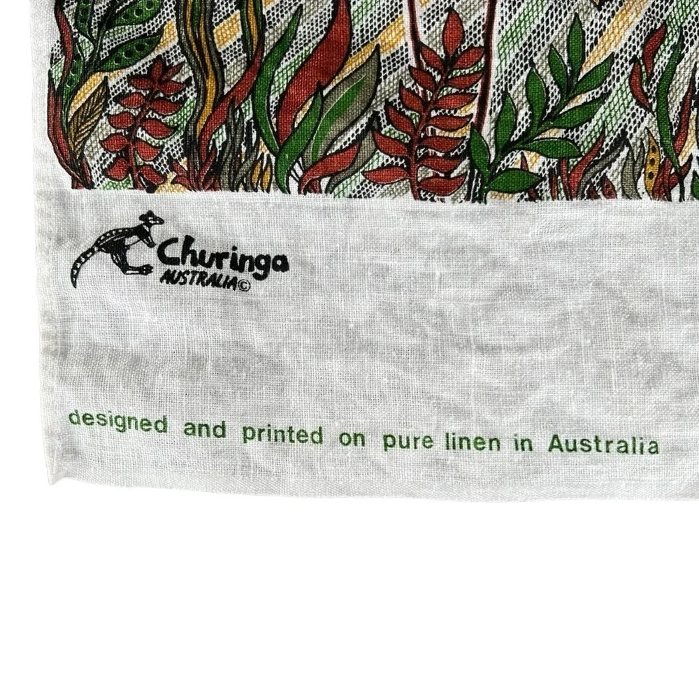 Vintage Australian Linen Souvenir Tea Towel Set Rodriguez Attunga Turtles Koalas